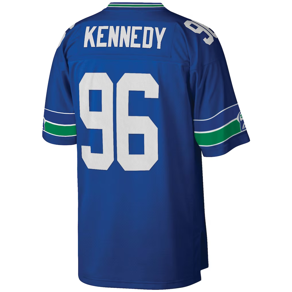 Choea S.Seahawks #96 Cortez Kennedy Mitchell & Ness Royal Legacy Replica Jersey