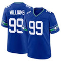 Choea S.Seahawks #99 Leonard Williams Player Royal Throwback Home Game Stitched Jerseys