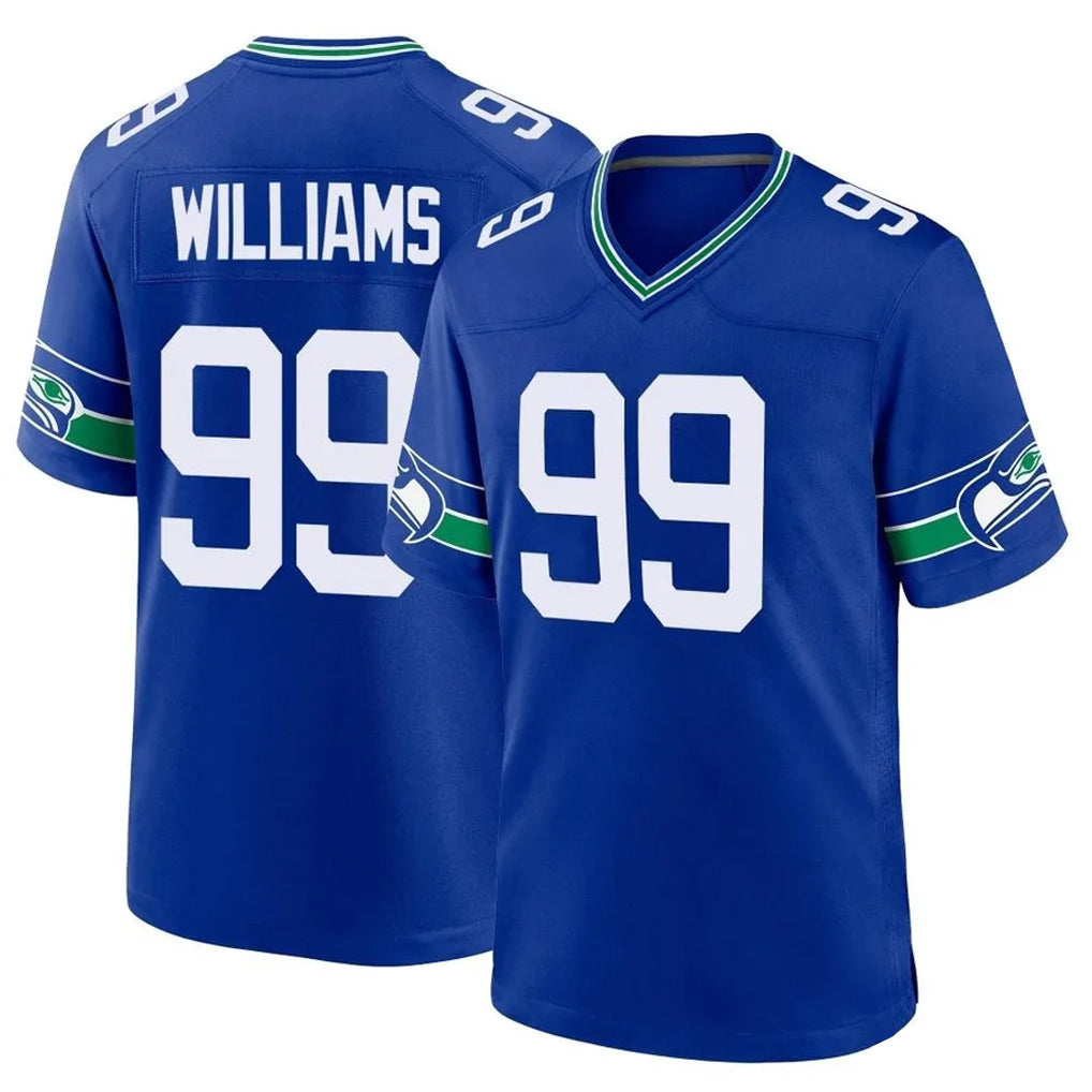 Choea S.Seahawks #99 Leonard Williams Player Royal Throwback Home Game Stitched Jerseys