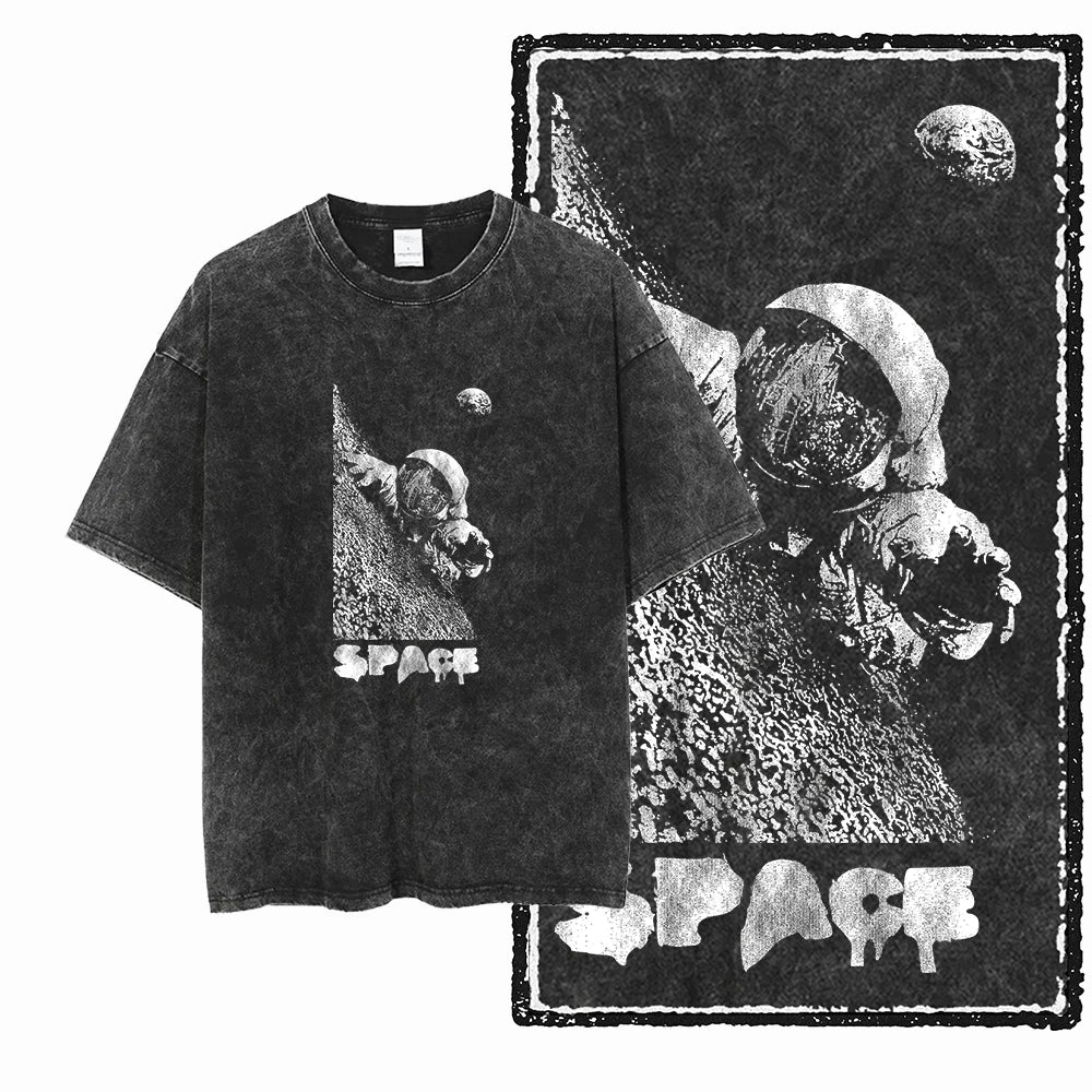 Cheap T-shirt Jerseys SA ASTRONAUT SPACE THEMES Printed Cotton Acid Washed Graphic Unisex T Shirt Cool Streetwear Men Tshirts Big Size Tee for men