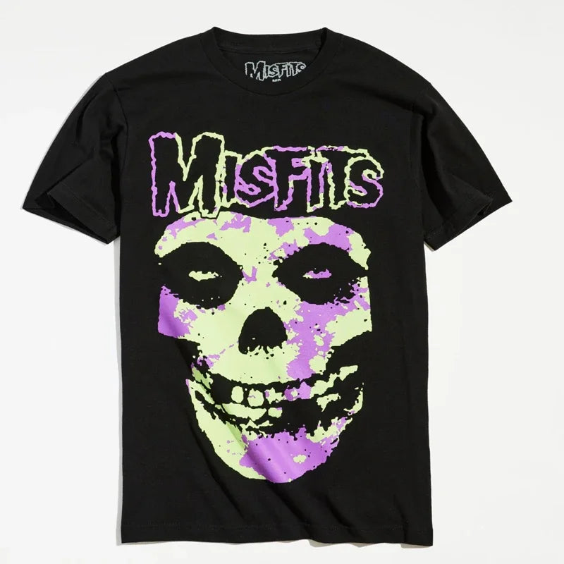 Cheap T-shirt Jerseys New Fashion Misfits Punk Style Tshirt Retro Street Skull Pattern Men's T-shirt