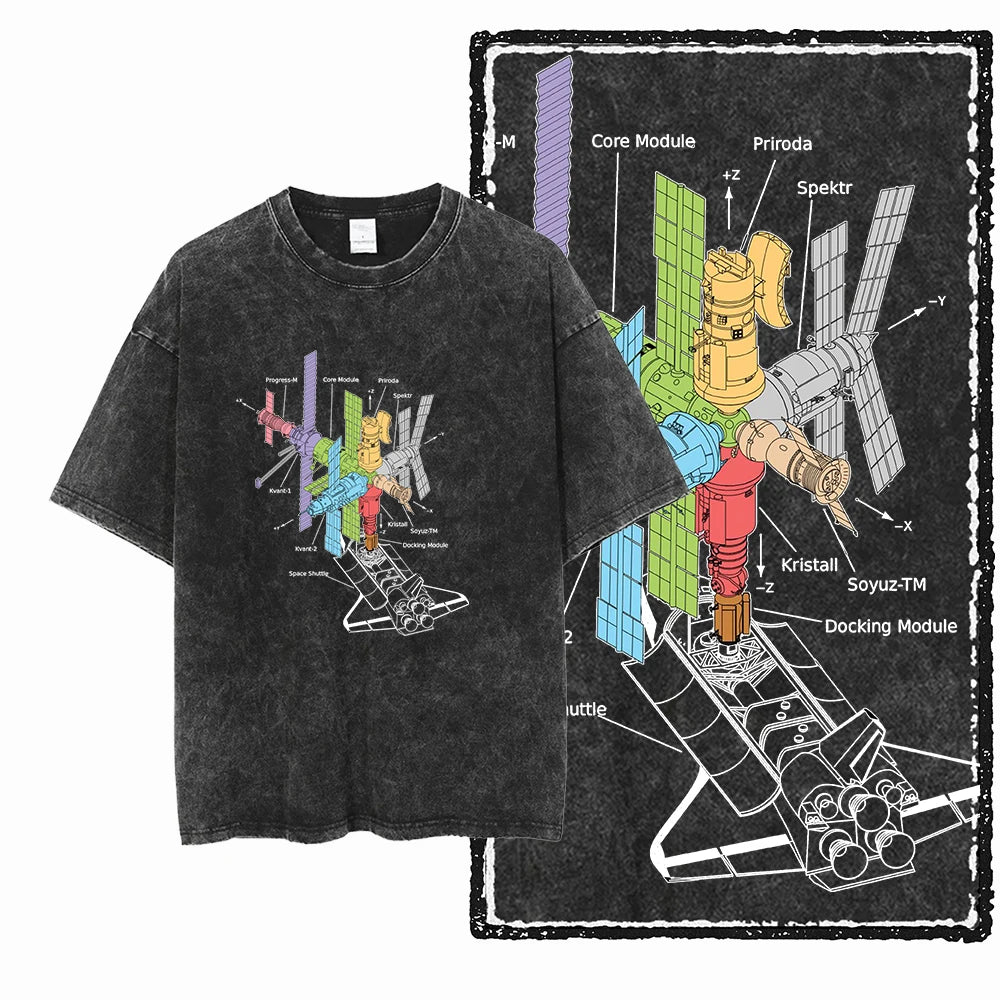Cheap T-shirt Jerseys SA ASTRONAUT SPACE THEMES Printed Cotton Acid Washed Graphic Unisex T Shirt Cool Streetwear Men Tshirts Big Size Tee for men