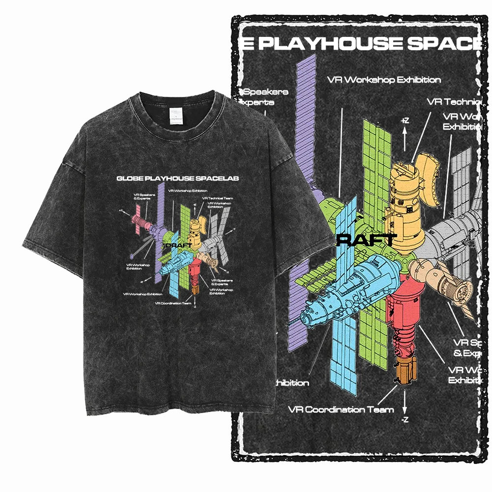 Cheap T-shirt Jerseys SA ASTRONAUT SPACE THEMES Printed Cotton Acid Washed Graphic Unisex T Shirt Cool Streetwear Men Tshirts Big Size Tee for men