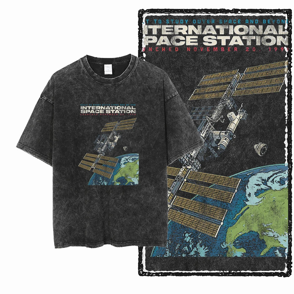 Cheap T-shirt Jerseys SA ASTRONAUT SPACE THEMES Printed Cotton Acid Washed Graphic Unisex T Shirt Cool Streetwear Men Tshirts Big Size Tee for men