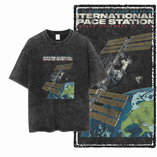 Cheap T-shirt Jerseys SA ASTRONAUT SPACE THEMES Printed Cotton Acid Washed Graphic Unisex T Shirt Cool Streetwear Men Tshirts Big Size Tee for men