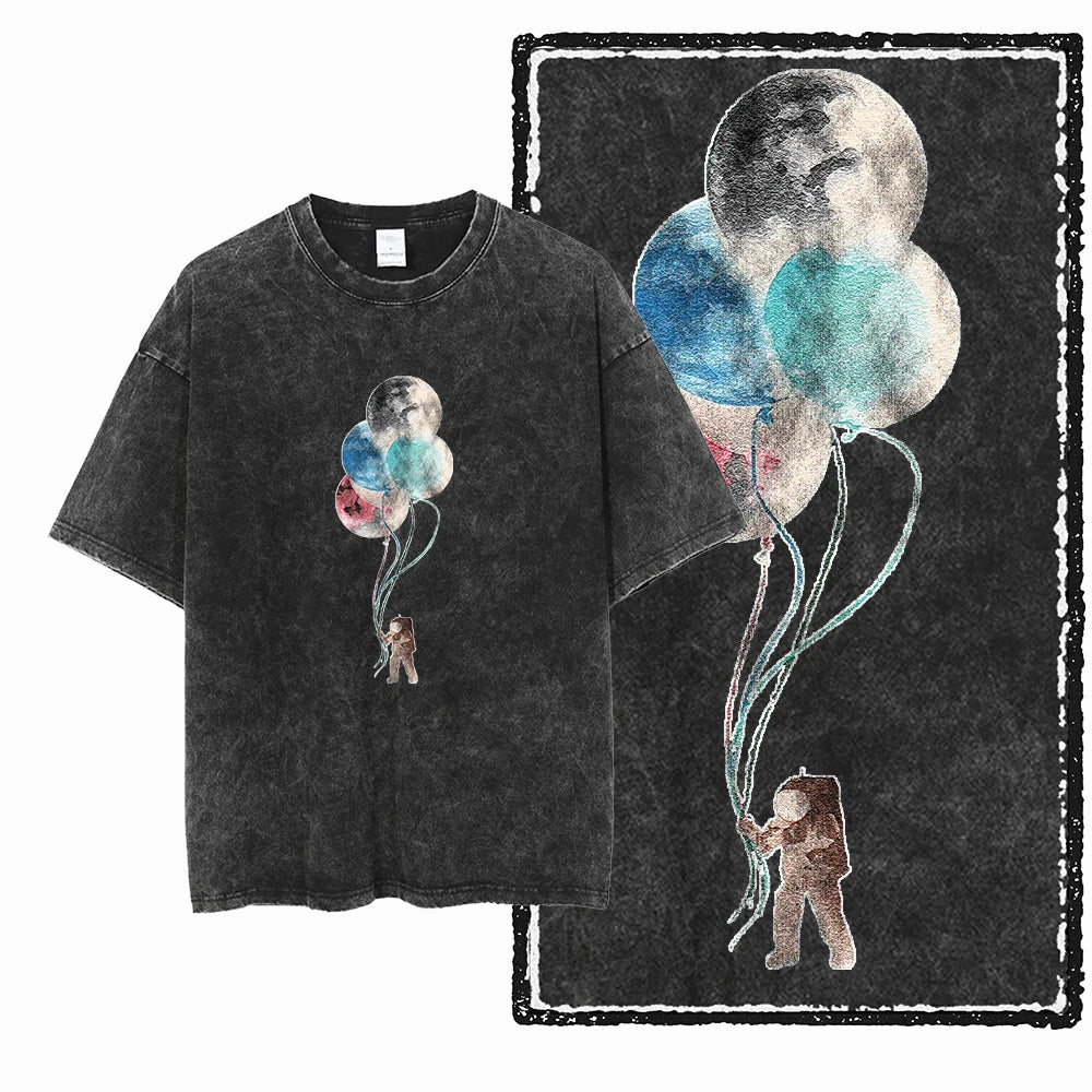 Cheap T-shirt Jerseys SA ASTRONAUT SPACE THEMES Printed Cotton Acid Washed Graphic Unisex T Shirt Cool Streetwear Men Tshirts Big Size Tee for men