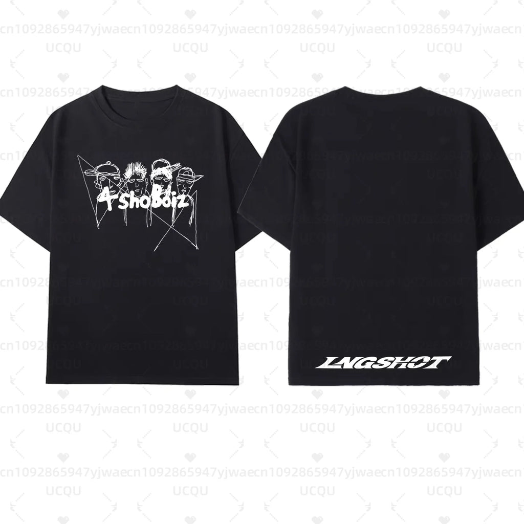 Cheap T-shirt Jerseys Men's Women's LNGSHOT Kpop Fashion Jay Park Same T-shirt High Quality Short Sleeve Tshirt Hip Hop Trend Plus Size Tops