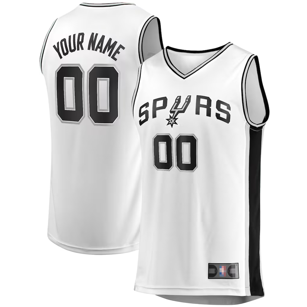 Choea SA.Spurs Fanatics White Fast Break Custom Replica Jerseys - Association Edition