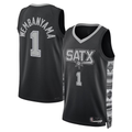 Choea SA.Spurs #1 Victor Wembanyama Black Swingman Jerseys - Statement Edition