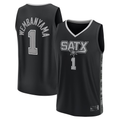 Choea SA.Spurs #1 Victor Wembanyama Fanatics Black Fast Break Player Jerseys - Statement Edition