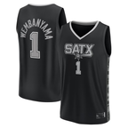Choea SA.Spurs #1 Victor Wembanyama Fanatics Black Fast Break Player Jerseys - Statement Edition