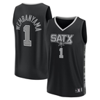 Choea SA.Spurs #1 Victor Wembanyama Fanatics Black Fast Break Replica Player Jerseys - Statement Edition