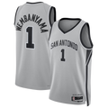 Choea SA.Spurs #1 Victor Wembanyama Silver Swingman Jerseys - Statement Edition