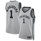 Choea SA.Spurs #1 Victor Wembanyama Silver Swingman Jerseys - Statement Edition