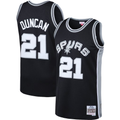 Choea SA.Spurs #21 Tim Duncan Mitchell & Ness Black 1998-1999 Big & Tall Hardwood Classics Swingman Jerseys