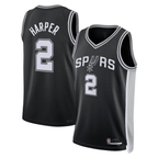 Choea SA.Spurs #2Dylan Harper Black 2025 NBA Draft First Round Pick Swingman Jerseys - Icon Edition