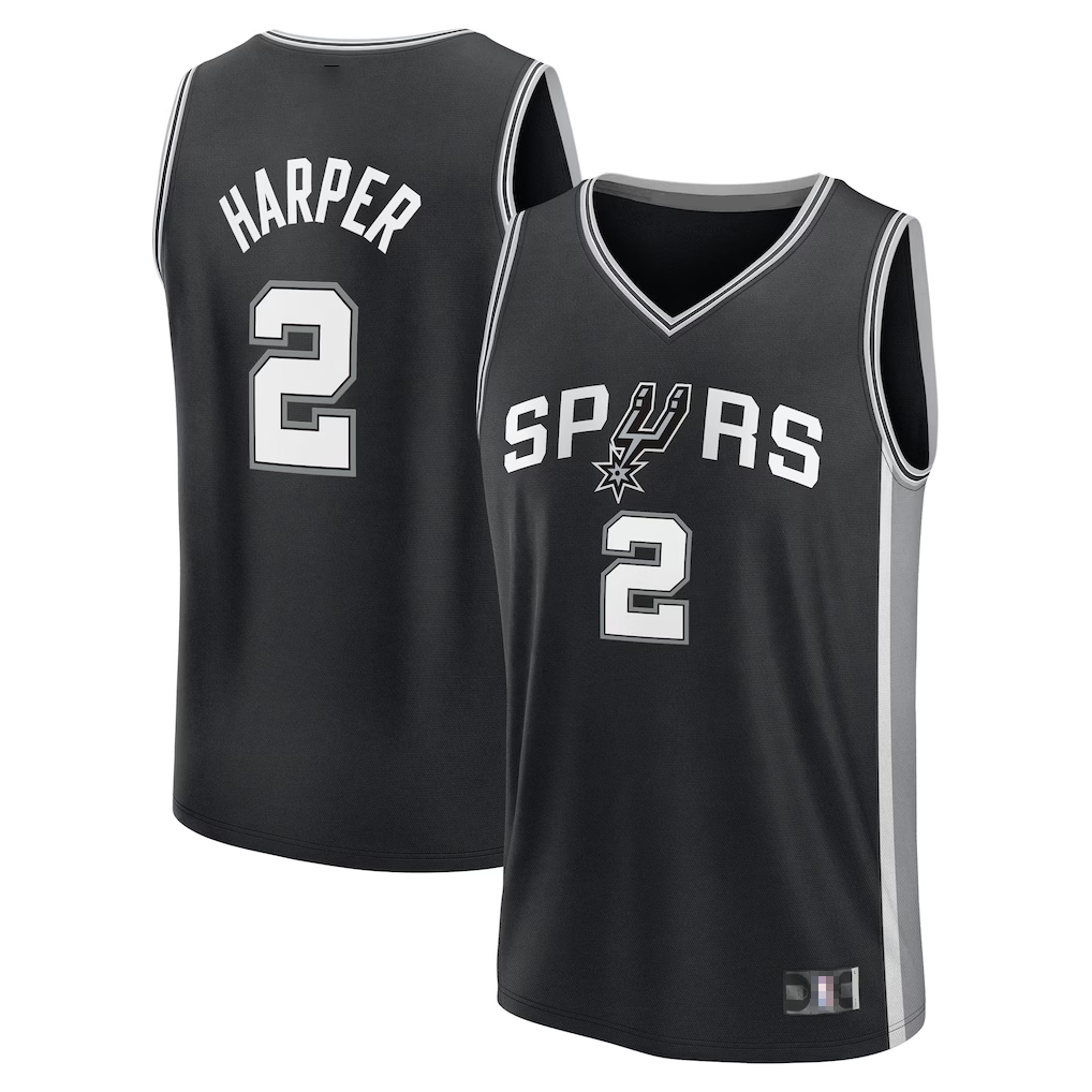 Choea SA.Spurs #2 Dylan Harper Fanatics Black Fast Break Jerseys - Icon Edition