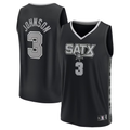 Choea SA.Spurs #3 Keldon Johnson Fanatics Black Fast Break Replica Player Jerseys - Statement Edition