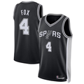 Choea SA.Spurs #4 De'Aaron Fox Black Swingman Player Jerseys - Icon Edition