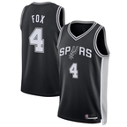 Choea SA.Spurs #4 De'Aaron Fox Black Swingman Player Jerseys - Icon Edition