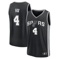 Choea SA.Spurs #4 De'Aaron Fox Fanatics Black Fast Break Replica Player Jerseys - Icon Edition