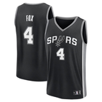 Choea SA.Spurs #4 De'Aaron Fox Fanatics Black Fast Break Replica Player Jerseys - Icon Edition