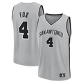 Choea SA.Spurs #4 De'Aaron Fox Fanatics Silver Fast Break Jerseys - Statement Edition