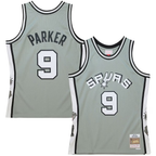 Choea SA.Spurs #9 Tony Parker Mitchell & Ness Gray Hall of Fame Class of 2023 Throwback Swingman Jerseys