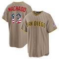 Choea SD.Padres #13 Manny Machado Sand USA 250 Fourth of July Alternate Stadium Jersey