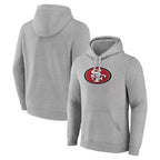 Choea SF.49ers Gray LOGO Pullover Hoodies Home Game Blank Player Stitched Jerseys