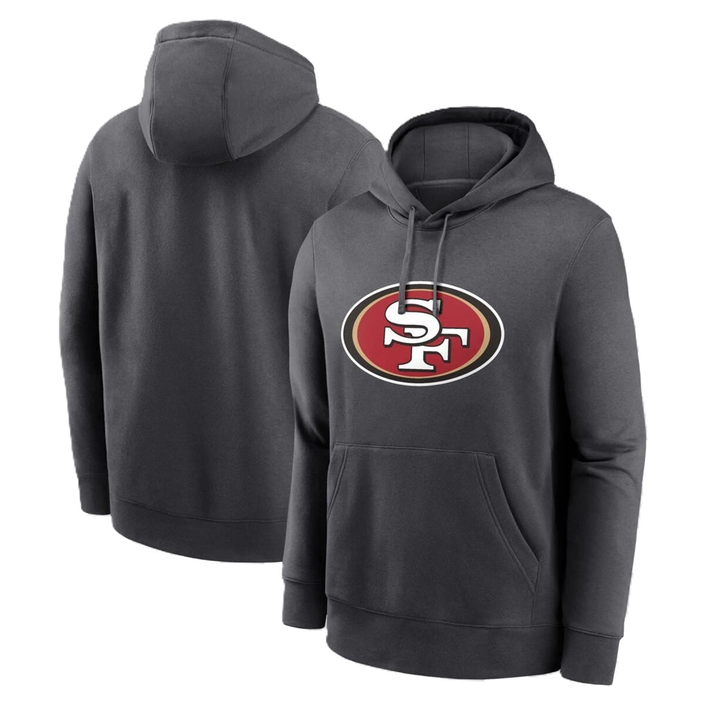 Choea SF.49ers Gray Pullover Hoodies Home Game Blank Player Stitched Jerseys