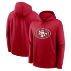 Choea SF.49ers Red LOGO Pullover Hoodies Home Game Blank Player Stitched Jerseys
