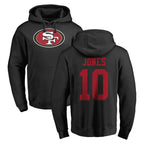 Choea SF.49ers #10 Mac Jones Player Black LOGO Pullover Hoodies Home Game Stitched Jerseys