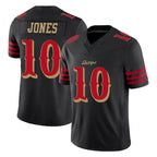 Choea SF.49ers #10 Mac Jones Player Black Limited Rivalries Collection Home Game Stitched Jerseys