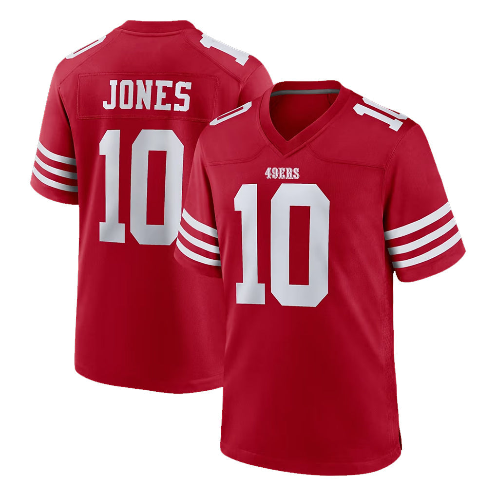 Choea SF.49ers #10 Mac Jones Player Red Game Home Stitched Jerseys