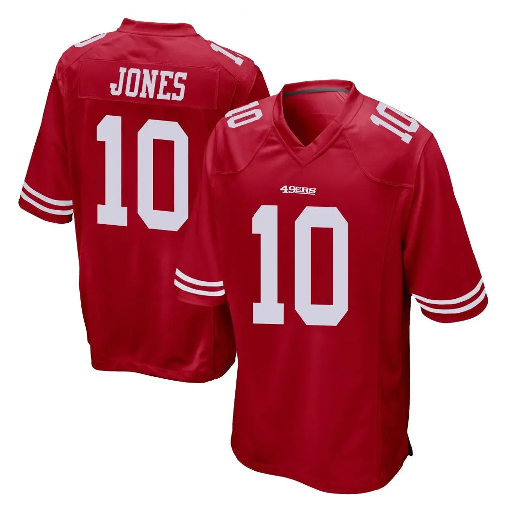 Choea SF.49ers #10 Mac Jones Player Red Home Game Stitched Jerseys