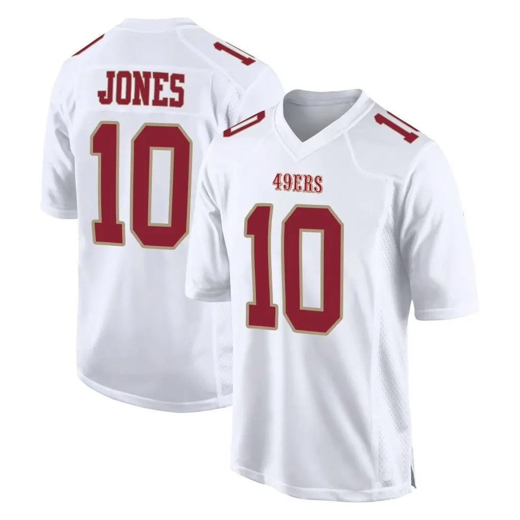 Choea SF.49ers #10 Mac Jones Player White Fashion Home Game Stitched Jerseys