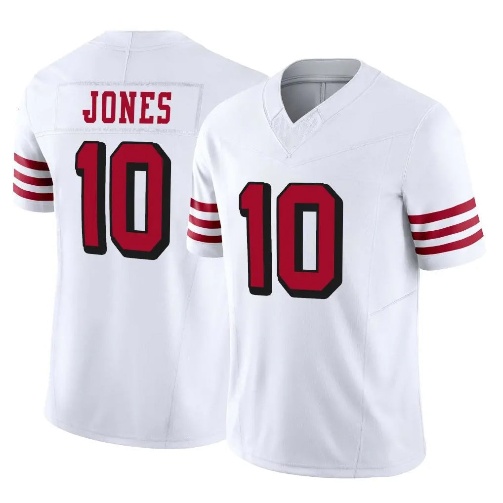 Choea SF.49ers #10 Mac Jones Player White Limited Alternate Vapor F.U.S.E. Home Game Stitched Jerseys