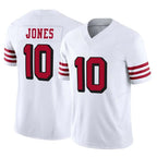 Choea SF.49ers #10 Mac Jones Player White Limited Alternate Vapor F.U.S.E. Home Game Stitched Jerseys
