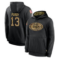 Choea SF.49ers #13 Brock Purdy Player Black Salute to Service Sideline Performance Pullover Hoodies Home Game Stitched Jerseys