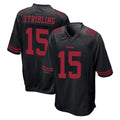 Choea SF.49ers #15 De'Zhaun Stribling Player Black Alternate Home Game Stitched Jerseys