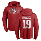 Choea SF.49ers #19 Deebo Samuel Sr. Player Red LOGO Pullover Hoodies Home Game Stitched Jerseys