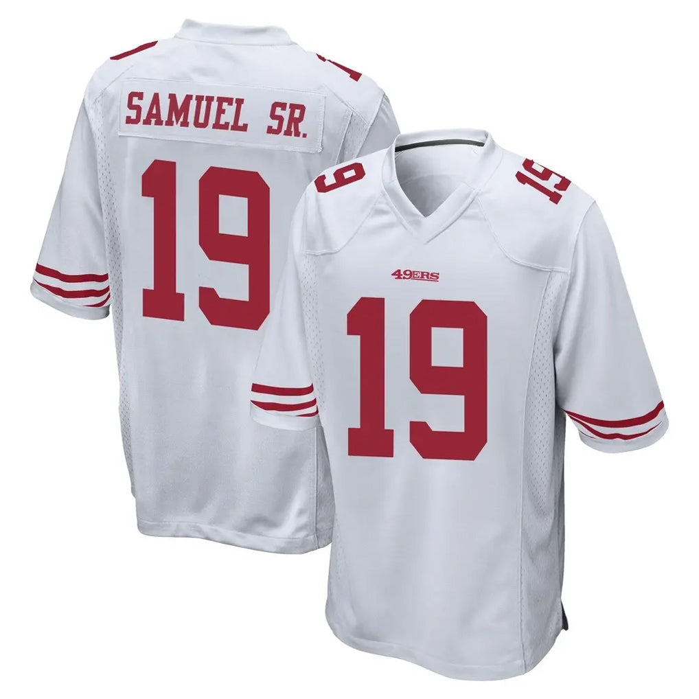 Choea SF.49ers #19 Deebo Samuel Sr. Player White Home Game Stitched Jerseys