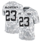 Choea SF.49ers #23 Christian McCaffrey Player Arctic Camo Limited Salute To Service Home Game Stitched Jerseys