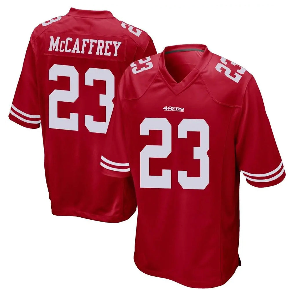 Choea SF.49ers #23 Christian McCaffrey Player Red Home Game Stitched Jerseys