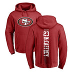 Choea SF.49ers #23 Christian McCaffrey Player Red LOGO Pullover Hoodies Home Game Stitched Jerseys