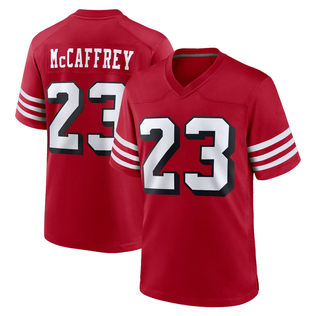 Choea SF.49ers #23 Christian McCaffrey Player Red Limited Alternate Home Game Stitched Jerseys