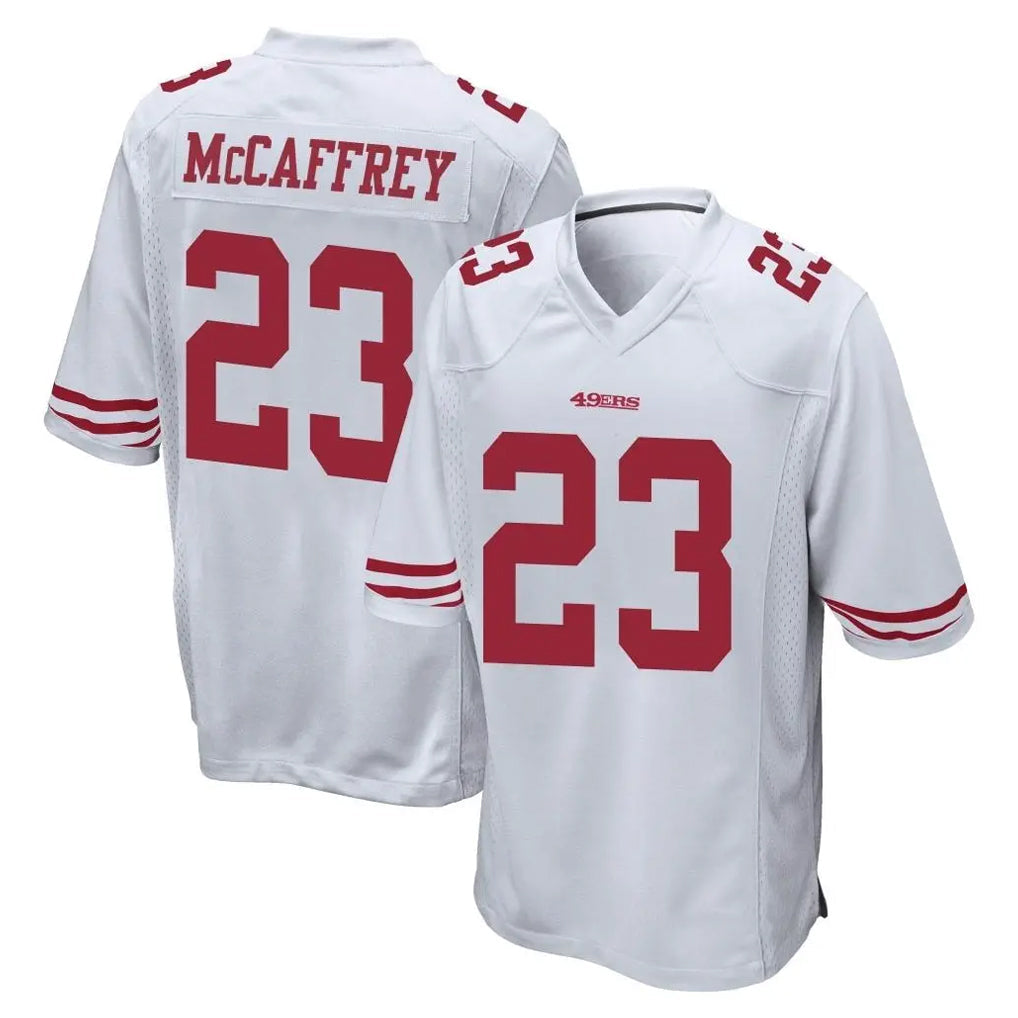 Choea SF.49ers #23 Christian McCaffrey Player White Home Game Stitched Jerseys