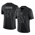 Choea SF.49ers #27 Ji'Ayir Brown Player Black Limited Reflective Home Game Stitched Jerseys