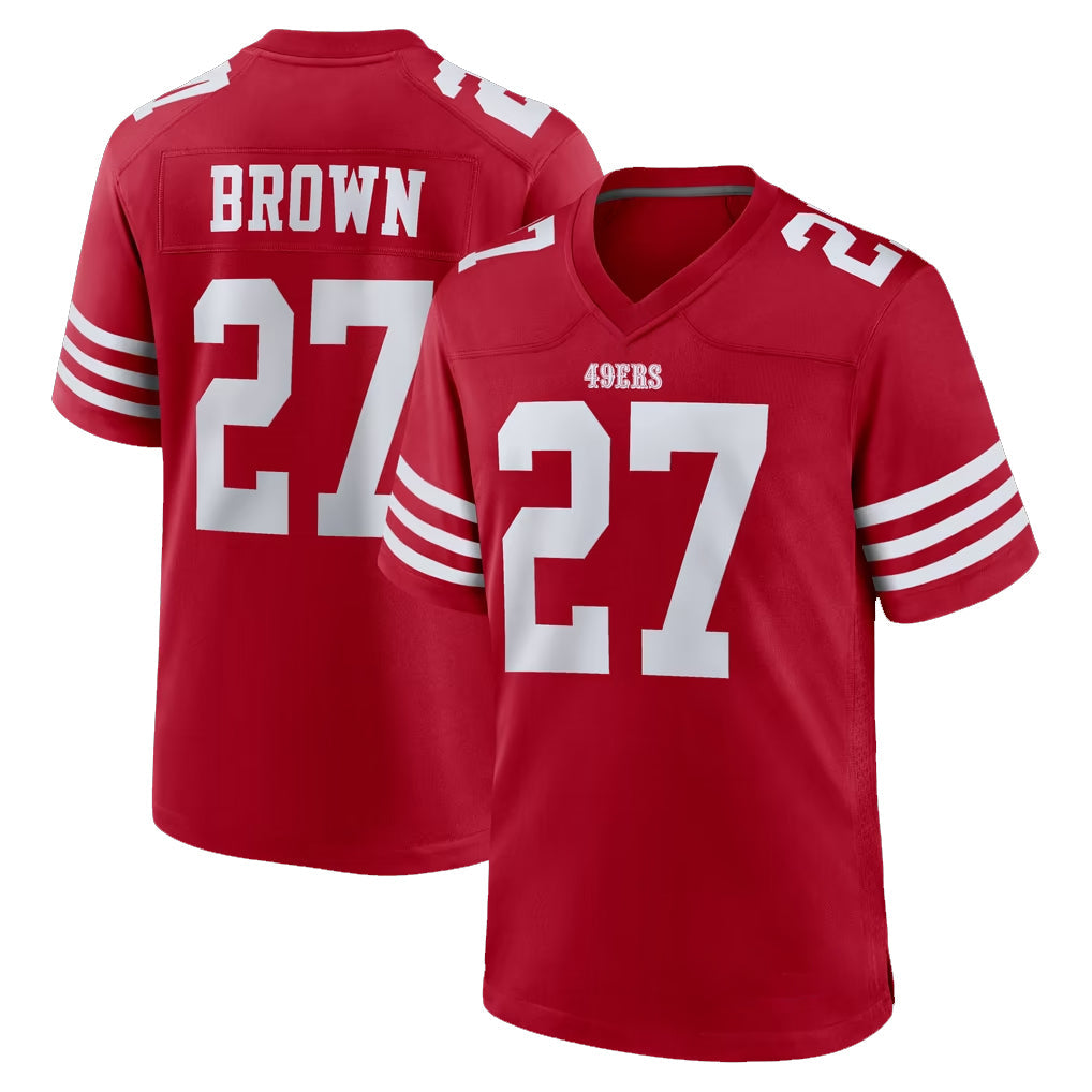 Choea SF.49ers #27 Ji'Ayir Brown Player Red Game Home Stitched Jerseys
